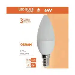 Osram chip Κεράκι LED E14 6W 220 240V 2