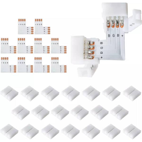 100990 Κονέκτορας L για Ταινία LED 7.2 & 14.4 Watt RGB | 0,40 €