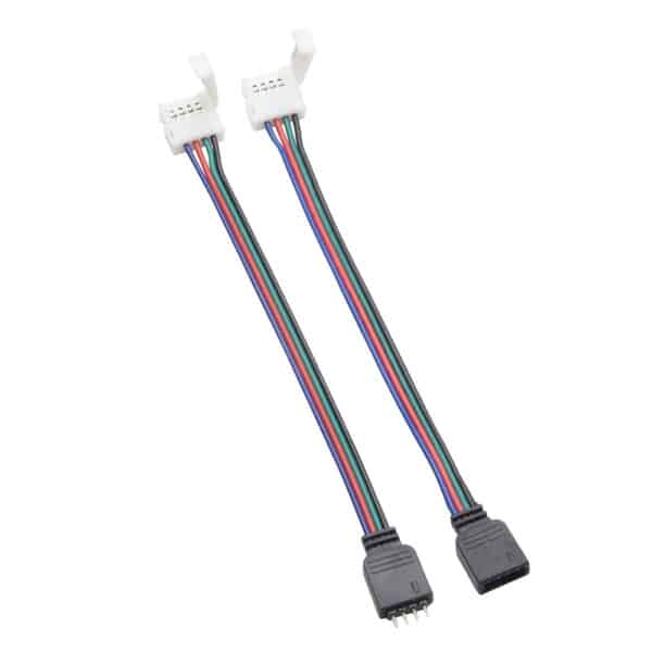 100061 Ταχυσύνδεσμος Τροφοδοσίας - Strip To Power Connector 4 PIN Male για Ένωση 1 x RGB Ταινία LED Πλάτους 10mm | 0,95 €