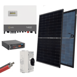 HYBR. SOLAR SYSTEM 3P/6kW 430W PANELS WITH BATT.