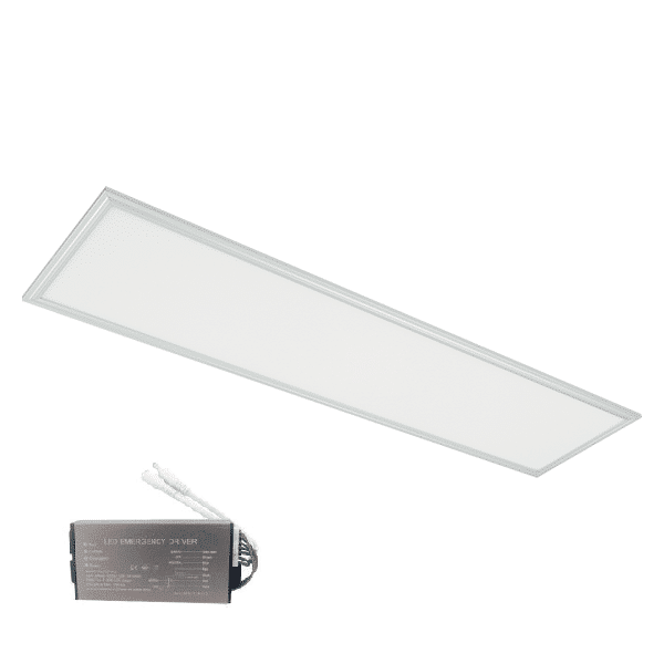 LED ΠΑΝΕΛ 48W 4000K 295x1195mm ΛΕΥΚΟ ΠΛΑΙΣΙΟ +ΜΠΑΤΑΡΙΑ ΑΣΦΑΛΕΙΑΣ