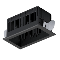 MODENA 2 MODULE RECESSED BOX WITH FRAME BLACK