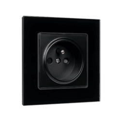 FRENCH TYPE SOCKET 16A GLASS FRAME BLACK