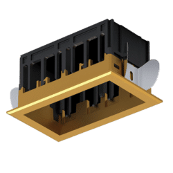 MODENA 2 MODULE RECESSED BOX WITH FRAME BRASS