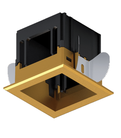 MODENA 1 MODULE RECESSED BOX WITH FRAME BRASS