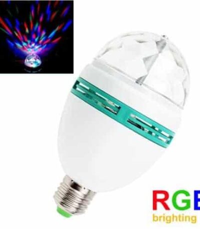 RGB Λαμπτήρας LED E27 Περιστρεφόμενος 9Watt με εφέ ήχου