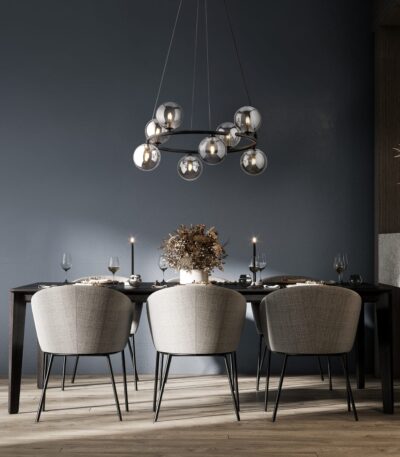 TK Lighting Πολυέλαιος ANABELLE xG black