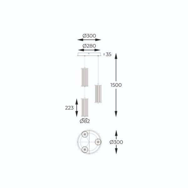 ZUMA LINE LE PENDANT CALLY MD3147-3A-3GT 23W CCT | 198,31 €