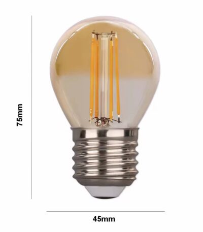 Filament G Γλομπάκι LED Ε Watt Amber Γυαλί